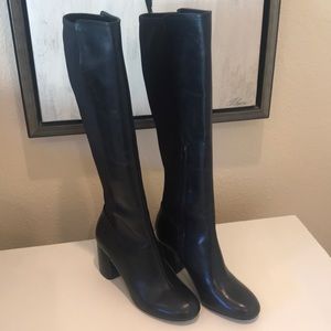 Nine West black leather boots size8.5